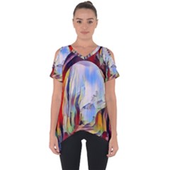 Abstract Tunnel Cut Out Side Drop Tee