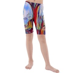 Abstract Tunnel Kids  Mid Length Swim Shorts by NouveauDesign