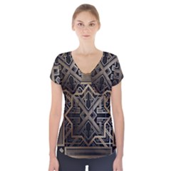 Art Nouveau Short Sleeve Front Detail Top