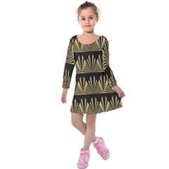 Art Deco Kids  Long Sleeve Velvet Dress by NouveauDesign