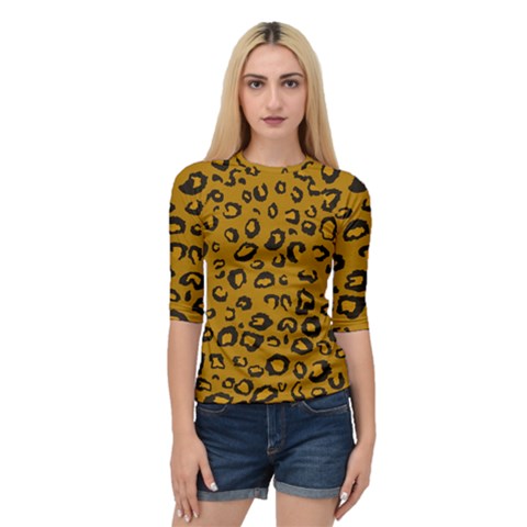 Golden Leopard Quarter Sleeve Raglan Tee by TopitOff