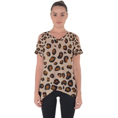 Leopard Print Cut Out Side Drop Tee by TopitOff