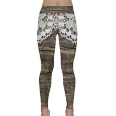 Shabbychicwoodwall Classic Yoga Leggings by NouveauDesign