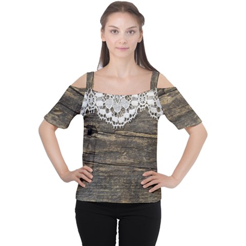 Shabbychicwoodwall Cutout Shoulder Tee by NouveauDesign