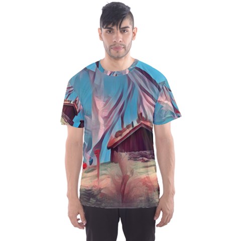 Modern Norway Painting Men s Sports Mesh Tee by NouveauDesign