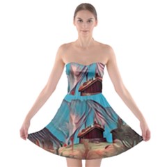 Modern Norway Painting Strapless Bra Top Dress by NouveauDesign