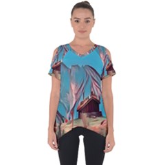 Modern Norway Painting Cut Out Side Drop Tee by NouveauDesign