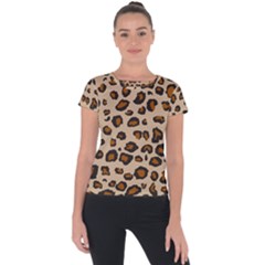 Leopard Print Short Sleeve Sports Top  by TRENDYcouture