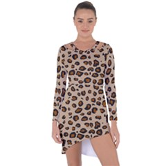 Leopard Print Asymmetric Cut-out Shift Dress