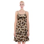 Leopard Print Spaghetti Strap Velvet Dress