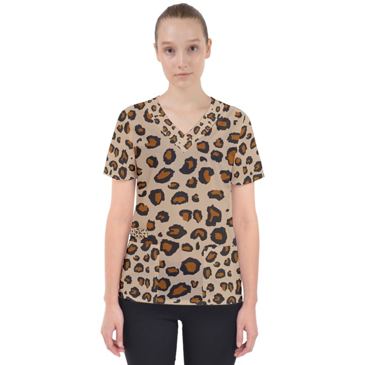 Leopard Print Scrub Top