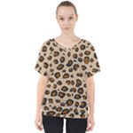 Leopard Print V-Neck Dolman Drape Top