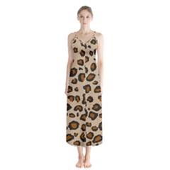 Leopard Print Button Up Chiffon Maxi Dress