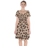 Leopard Print Short Sleeve Bardot Dress