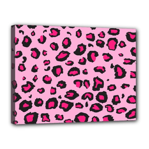 Pink Leopard Canvas 16  X 12 
