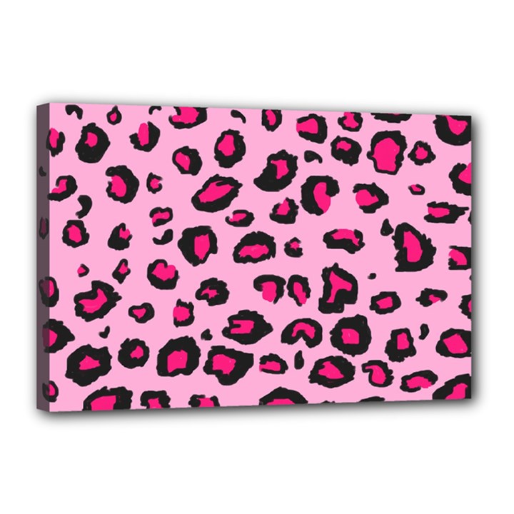 Pink Leopard Canvas 18  x 12 