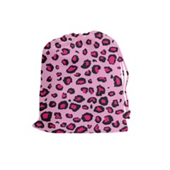 Pink Leopard Drawstring Pouches (large)  by TRENDYcouture