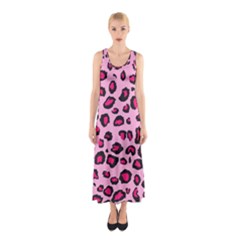 Pink Leopard Sleeveless Maxi Dress