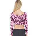 Pink Leopard Long Sleeve Crop Top View2