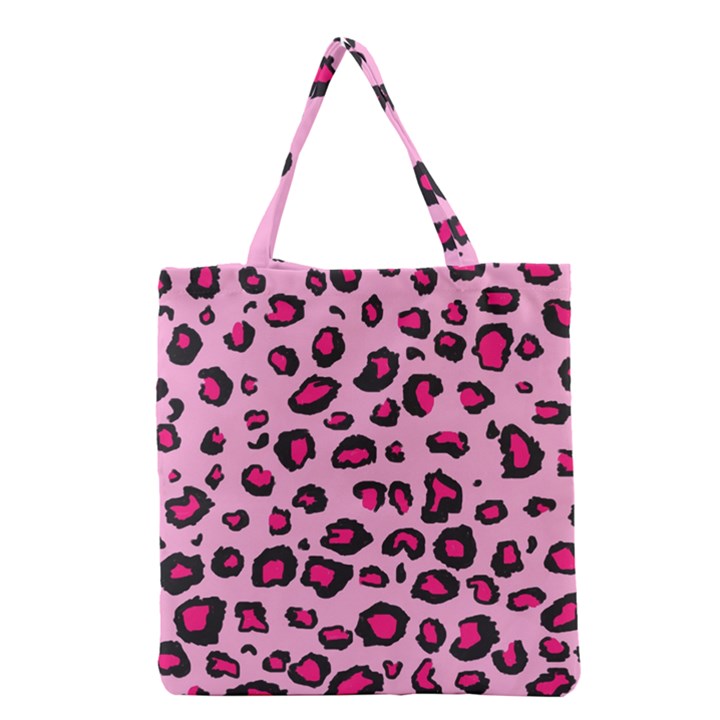 Pink Leopard Grocery Tote Bag