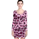 Pink Leopard Long Sleeve Bodycon Dress View1