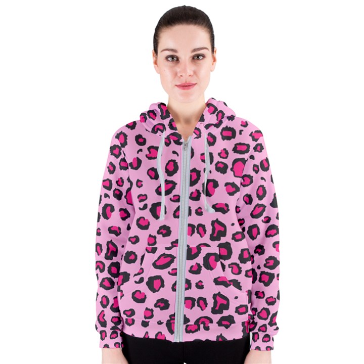 Pink Leopard Women s Zipper Hoodie