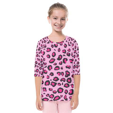 Pink Leopard Kids  Quarter Sleeve Raglan Tee by TRENDYcouture