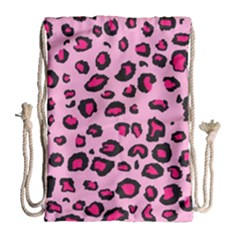 Pink Leopard Drawstring Bag (Large)