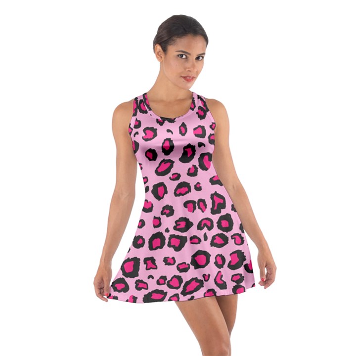 Pink Leopard Cotton Racerback Dress