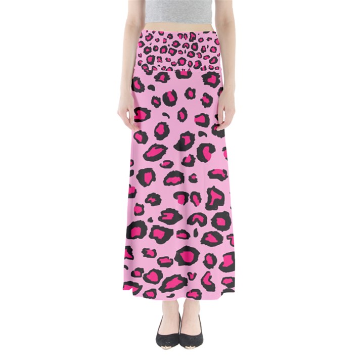 Pink Leopard Full Length Maxi Skirt