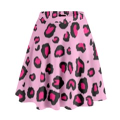 Pink Leopard High Waist Skirt