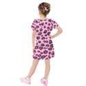 Pink Leopard Kids  Short Sleeve Velvet Dress View2