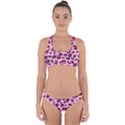 Pink Leopard Cross Back Hipster Bikini Set View1