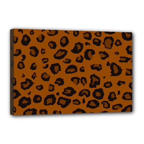 Dark Leopard Canvas 18  X 12  by TRENDYcouture