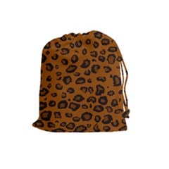 Dark Leopard Drawstring Pouches (large)  by TRENDYcouture