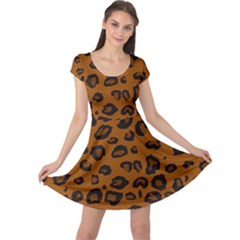 Dark Leopard Cap Sleeve Dress by TRENDYcouture
