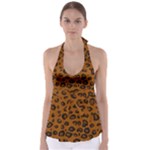 Dark Leopard Babydoll Tankini Top