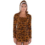 Dark Leopard Long Sleeve Hooded T-shirt