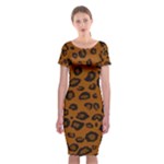 Dark Leopard Classic Short Sleeve Midi Dress