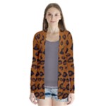 Dark Leopard Drape Collar Cardigan