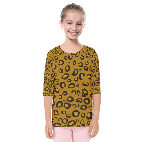 Golden Leopard Kids  Quarter Sleeve Raglan Tee by TRENDYcouture