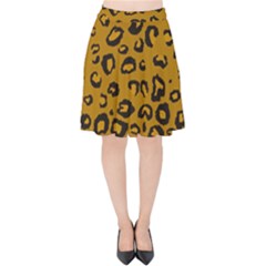 Golden Leopard Velvet High Waist Skirt