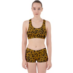 Golden Leopard Work It Out Sports Bra Set by TRENDYcouture