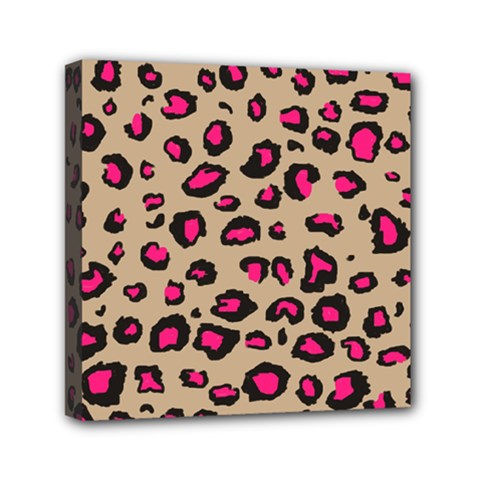 Pink Leopard 2 Mini Canvas 6  X 6 