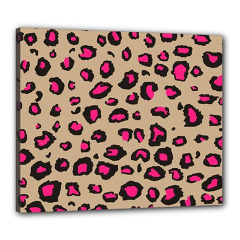 Pink Leopard 2 Canvas 24  X 20  by TRENDYcouture