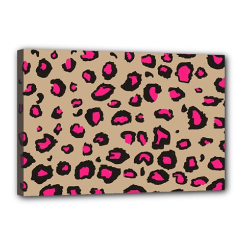 Pink Leopard 2 Canvas 18  X 12 