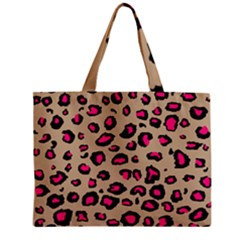 Pink Leopard 2 Zipper Mini Tote Bag