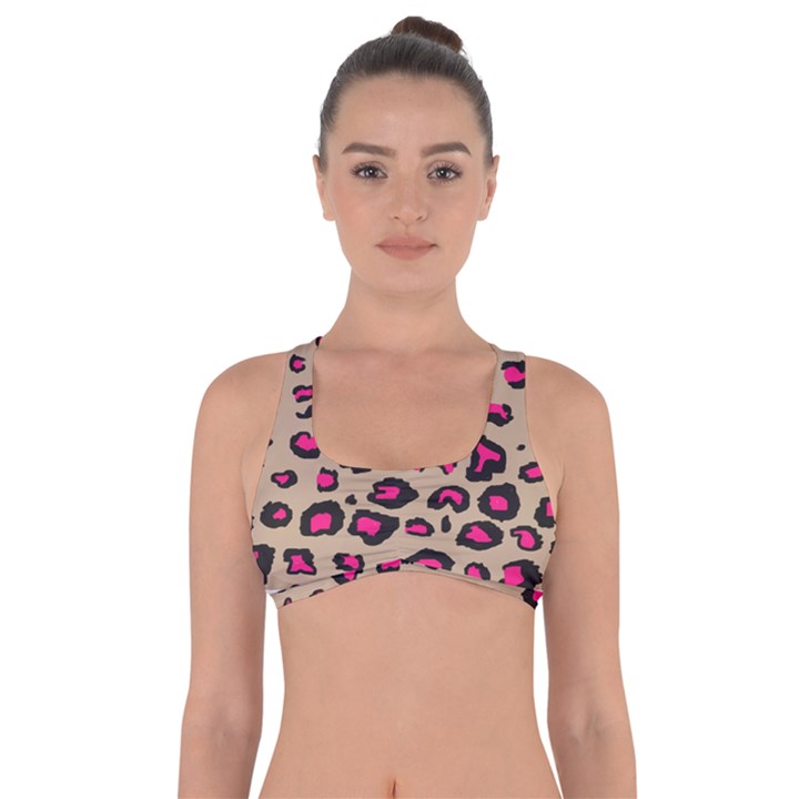 Pink Leopard 2 Got No Strings Sports Bra