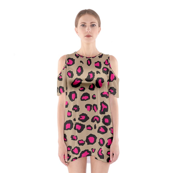 Pink Leopard 2 Shoulder Cutout One Piece