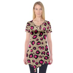 Pink Leopard 2 Short Sleeve Tunic  by TRENDYcouture